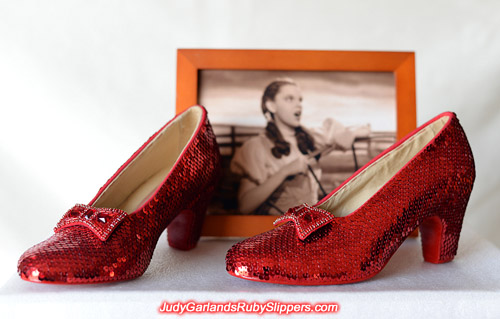 The end result of our project with Judy Garland's ruby slippers